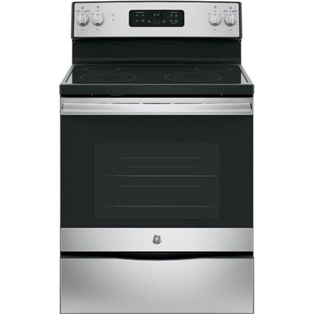 GE Appliances - GE 30'' Free-Standing Electric Range - Stainless Steel/Black
