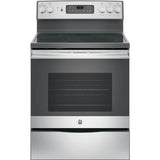 GE Appliances - GE 30'' Free-Standing Electric Convection Range - Stainless Steel/Gray
