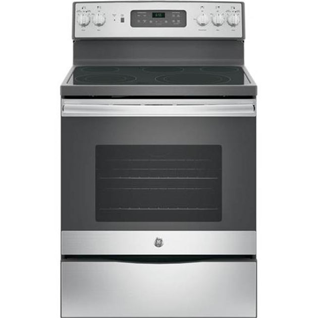 GE Appliances - GE 30'' Free-Standing Electric Convection Range - Stainless Steel/Gray