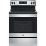 GE Appliances - GE 30'' Free-Standing Electric Range - Stainless Steel/Black