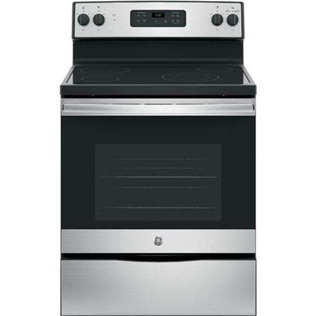 GE Appliances - GE 30'' Free-Standing Electric Range - Stainless Steel/Black