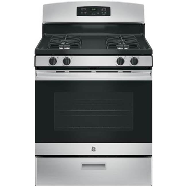 GE Appliances - GE 30'' Free-Standing Gas Range - Stainless Steel/Black
