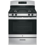 GE Appliances - GE 30'' Free-Standing Gas Range - Stainless Steel/Black