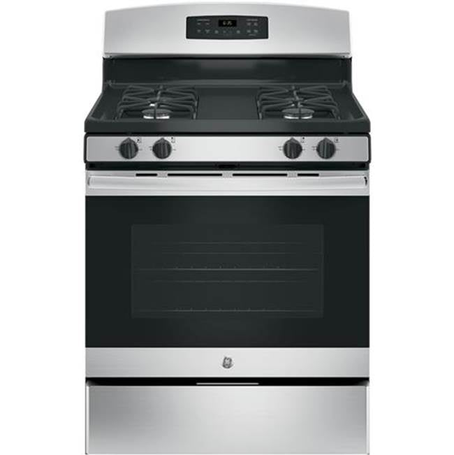 GE Appliances - GE 30'' Free-Standing Gas Range - Stainless Steel/Black
