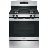 GE Appliances - GE 30'' Free-Standing Gas Range - Stainless Steel/Black