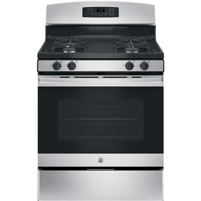 GE Appliances - GE 30'' Free-Standing Gas Range - Stainless Steel/Black