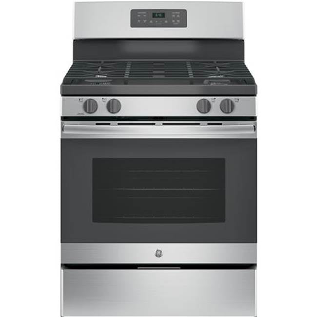 GE Appliances - GE 30'' Free-Standing Gas Range - Stainless Steel/Gray