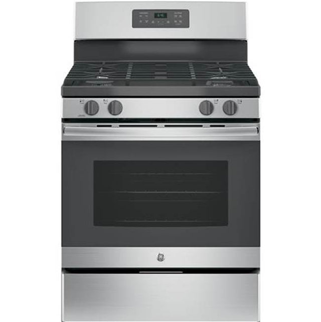 GE Appliances - GE 30'' Free-Standing Gas Range - Stainless Steel/Gray