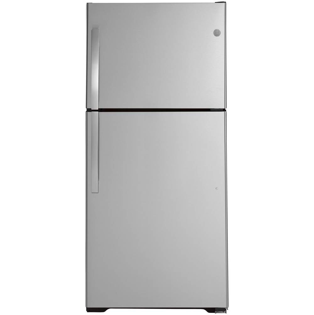 GE Appliances - 19.2 Cu. Ft. Top-Freezer Refrigerator - Stainless Steel