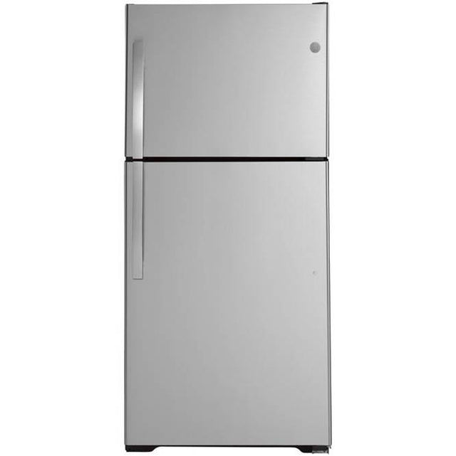 GE Appliances - 21.9 Cu. Ft. Top-Freezer Refrigerator - Stainless Steel