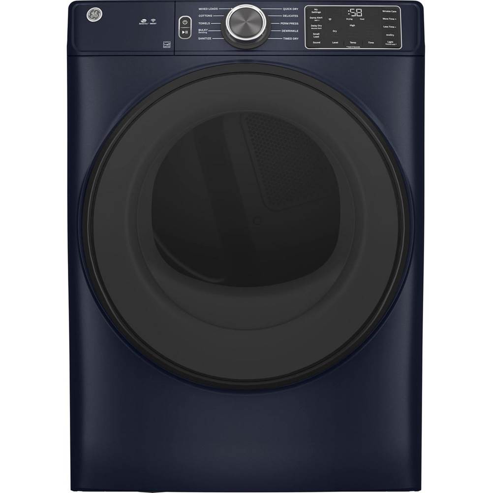GE Appliances - 7.8 cu. ft. Capacity Smart Front Load Electric Dryer with Sanitize Cycle - Royal Sapphire