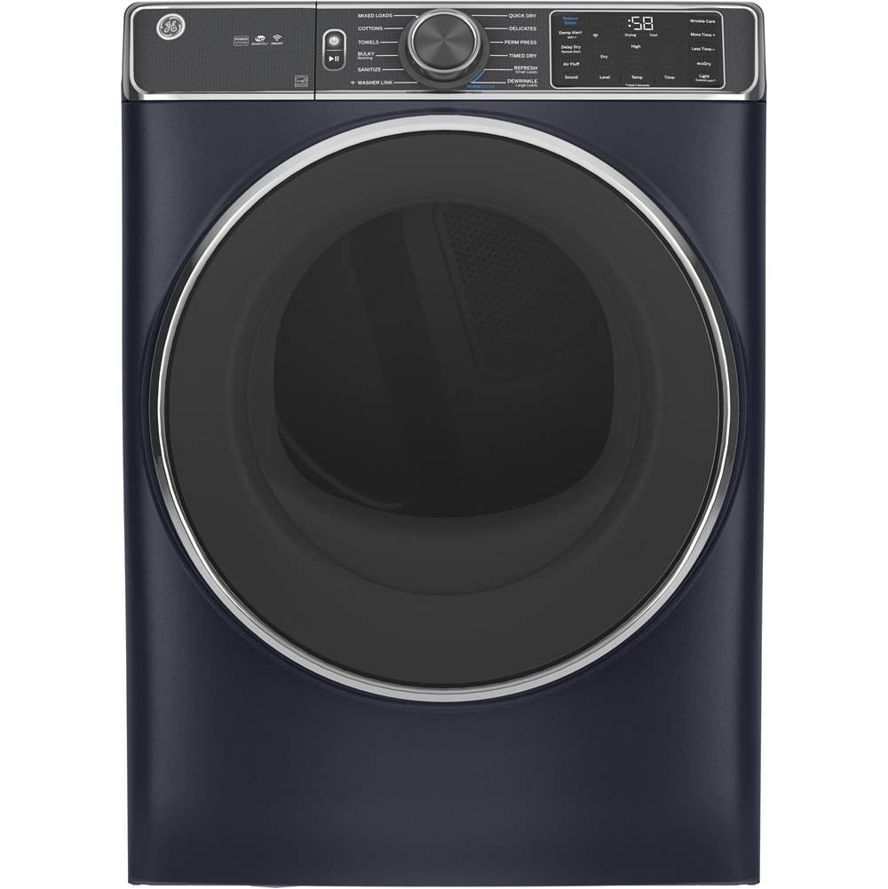 GE Appliances - GE 7.8 cu. ft. Capacity Smart Front Load Electric Dryer with Steam - Sapphire Blue