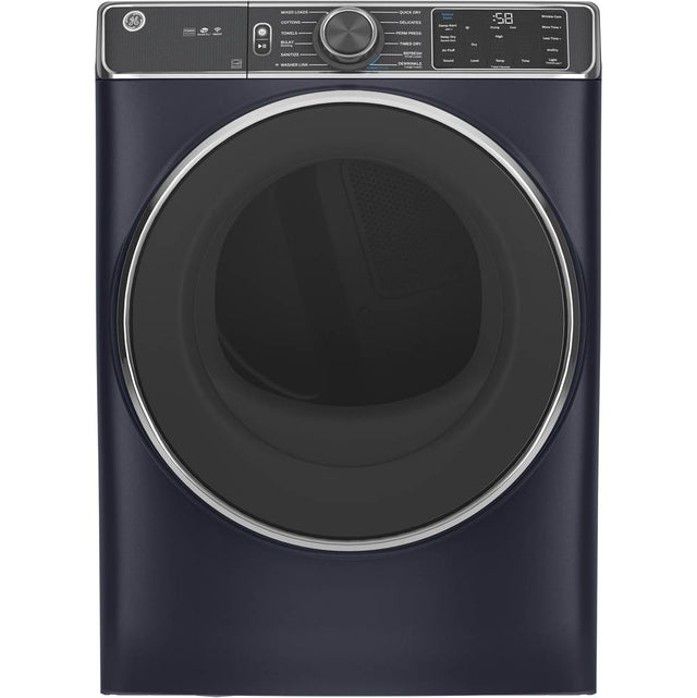 GE Appliances - GE 7.8 cu. ft. Capacity Smart Front Load Electric Dryer with Steam - Sapphire Blue