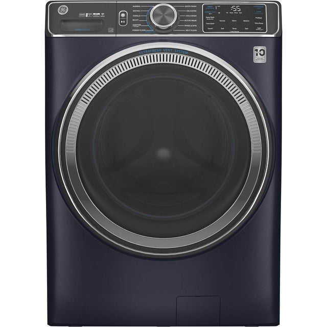 GE Appliances - GE 5.0 cu. ft. Capacity Smart Front Load ENERGY STAR Steam Washer with SmartDispense UltraFresh Vent System with OdorBlock - Sapphire Blue