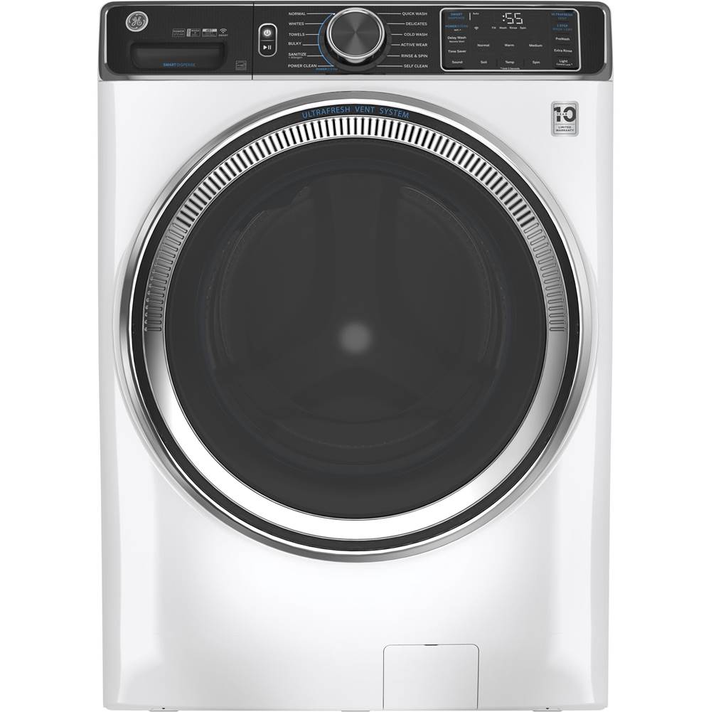 GE Appliances - GE 5.0 cu. ft. Capacity Smart Front Load ENERGY STAR Steam Washer with SmartDispense UltraFresh Vent System with OdorBlock - White