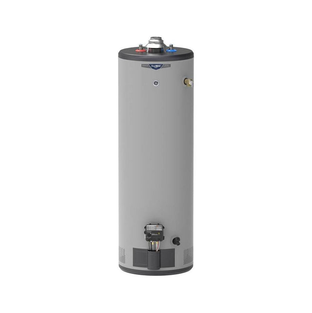 GE Appliances - RealMAX Premium 40-Gallon Tall Natural Gas Atmospheric Water Heater - Diamond Gray