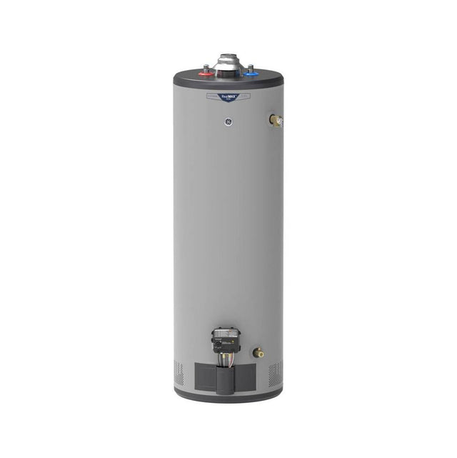 GE Appliances - RealMAX Platinum 40-Gallon Tall Natural Gas Atmospheric Water Heater - Diamond Gray