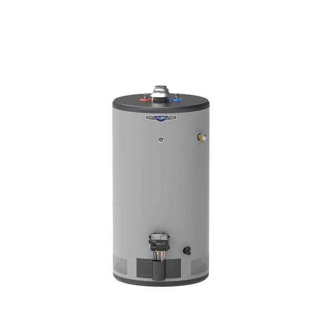 GE Appliances - RealMAX Choice 50-Gallon Short Natural Gas Atmospheric Water Heater - Diamond Gray