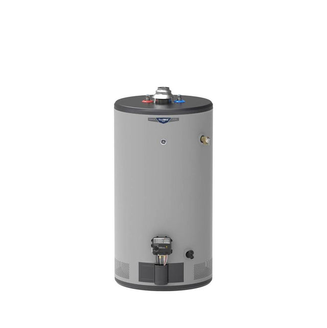 GE Appliances - RealMAX Premium 50-Gallon Short Natural Gas Atmospheric Water Heater - Diamond Gray