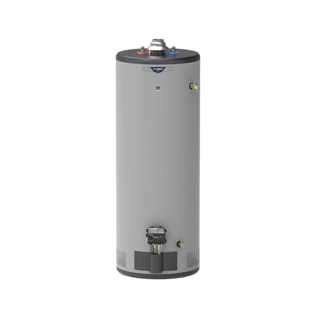 GE Appliances - RealMAX Platinum 50-Gallon Tall Natural Gas Atmospheric Water Heater - Diamond Gray