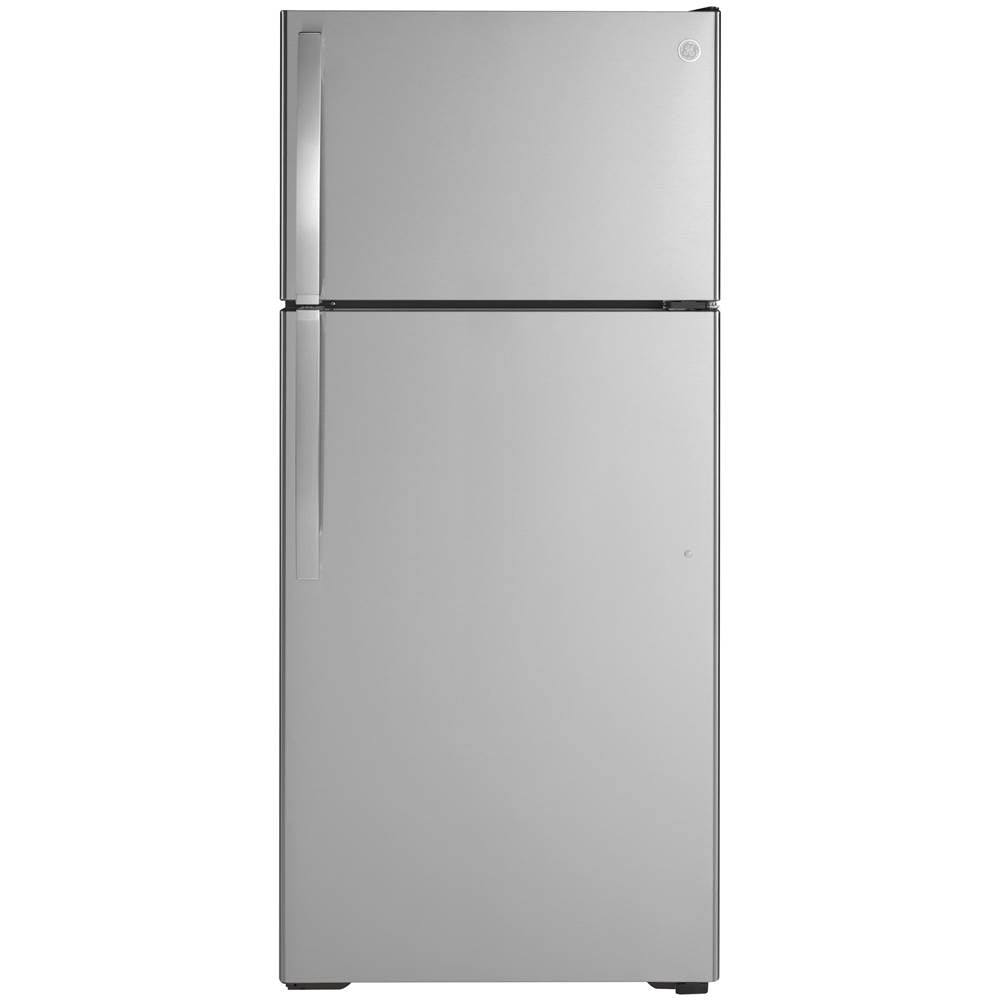 GE Appliances - GE ENERGY STAR 16.6 Cu. Ft. Top-Freezer Refrigerator - Stainless Steel