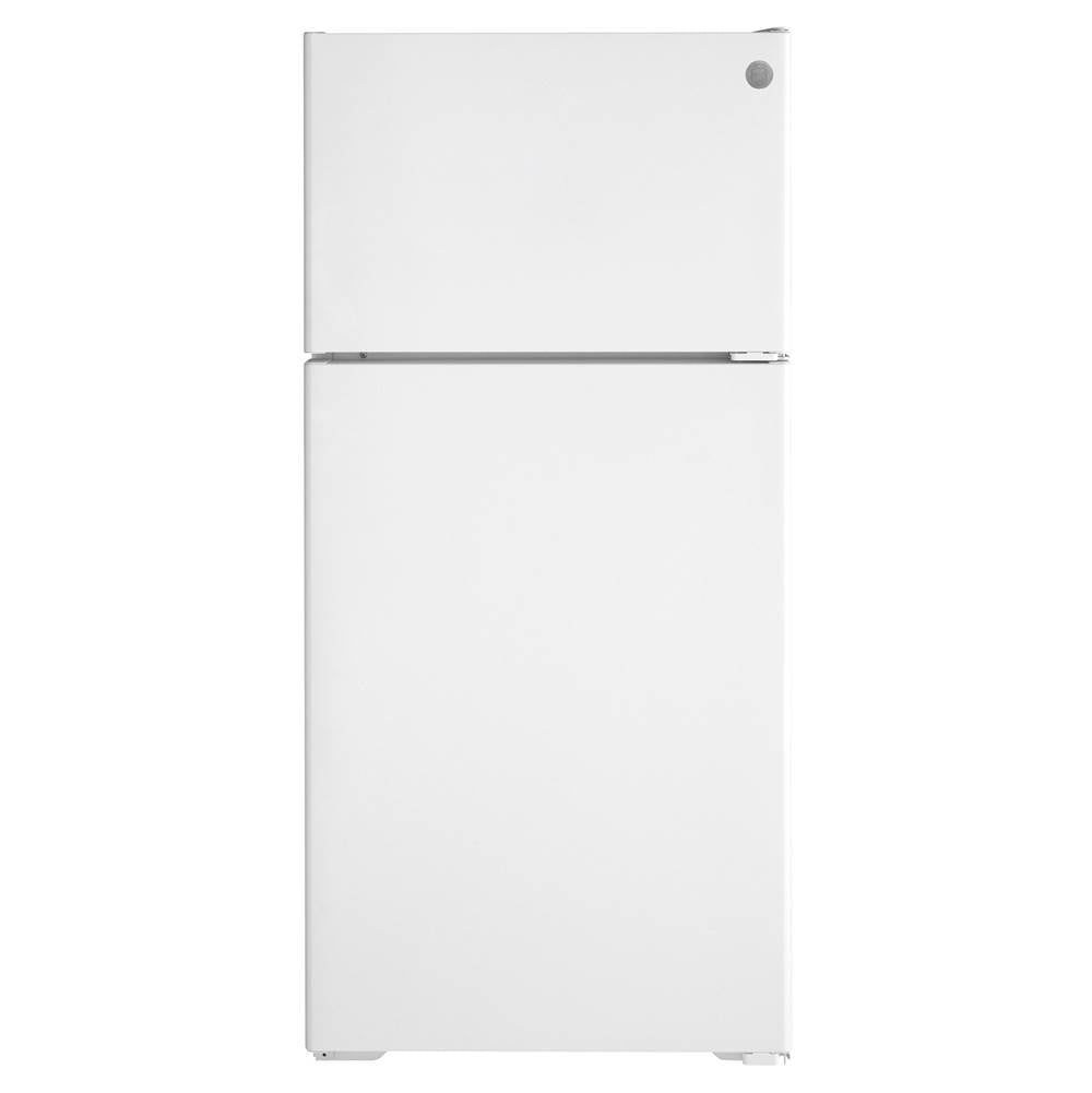 GE Appliances - GE ENERGY STAR 16.6 Cu. Ft. Recessed Handle Top-Freezer Refrigerator - White