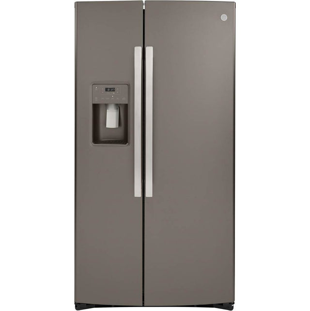 GE Appliances - GE 25.1 Cu. Ft. Side-By-Side Refrigerator - Fingerprint Resistant Slate