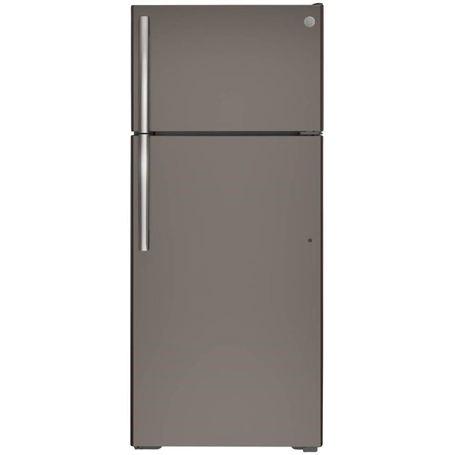 GE Appliances - GE ENERGY STAR 17.5 Cu. Ft. Top-Freezer Refrigerator - Fingerprint Resistant Slate
