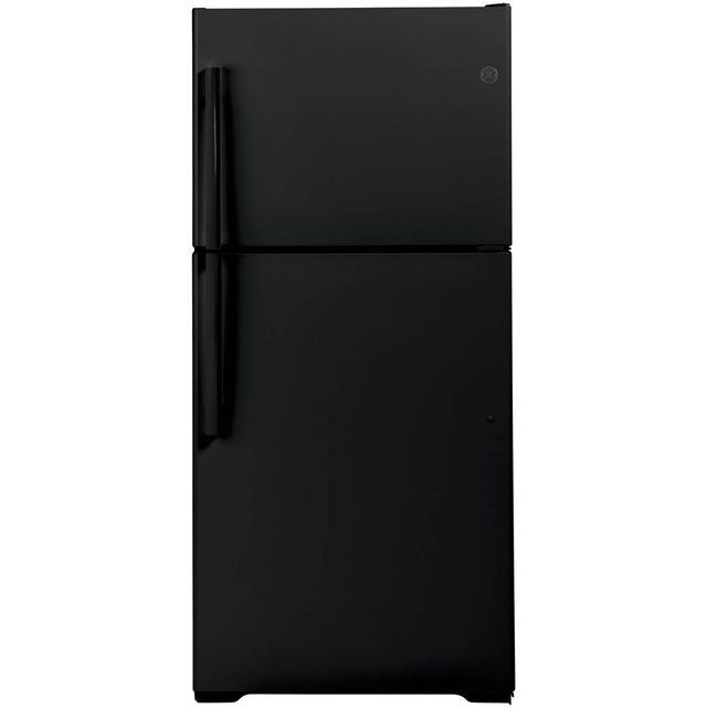 GE Appliances - GE ENERGY STAR 19.2 Cu. Ft. Top-Freezer Refrigerator - Black