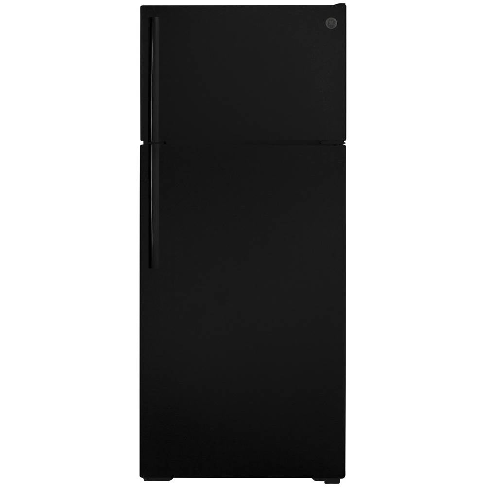 GE Appliances - GE 17.5 Cu. Ft. Top-Freezer Refrigerator - Black