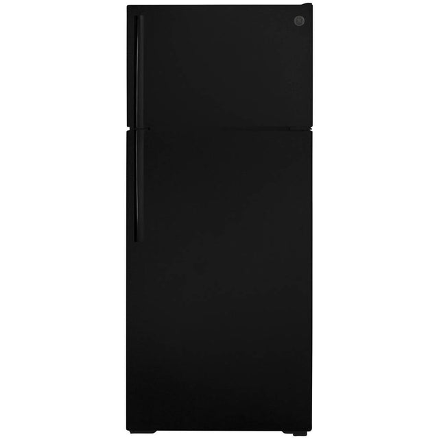 GE Appliances - GE 17.5 Cu. Ft. Top-Freezer Refrigerator - Black