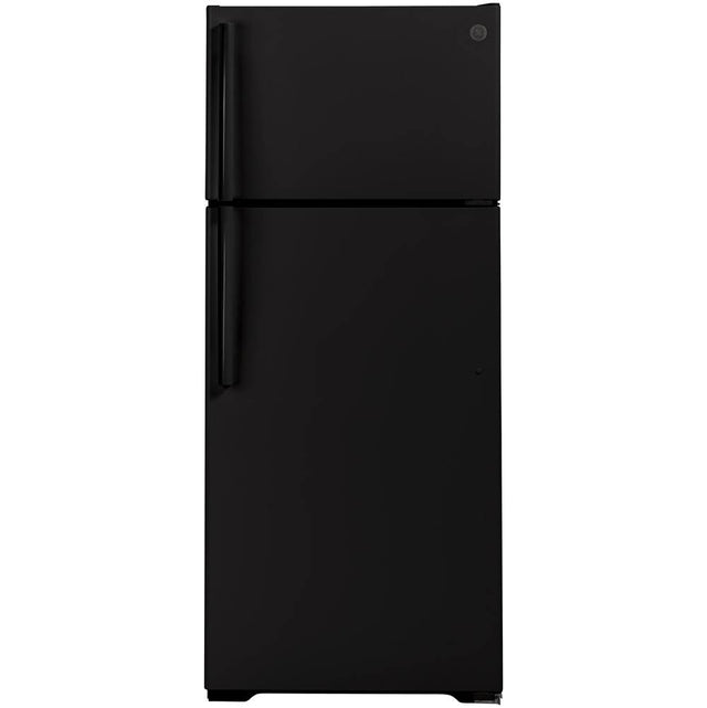 GE Appliances - GE 17.5 Cu. Ft. Top-Freezer Refrigerator - Black