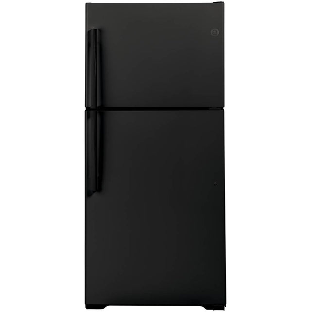 GE Appliances - GE 19.2 Cu. Ft. Top-Freezer Refrigerator - Black