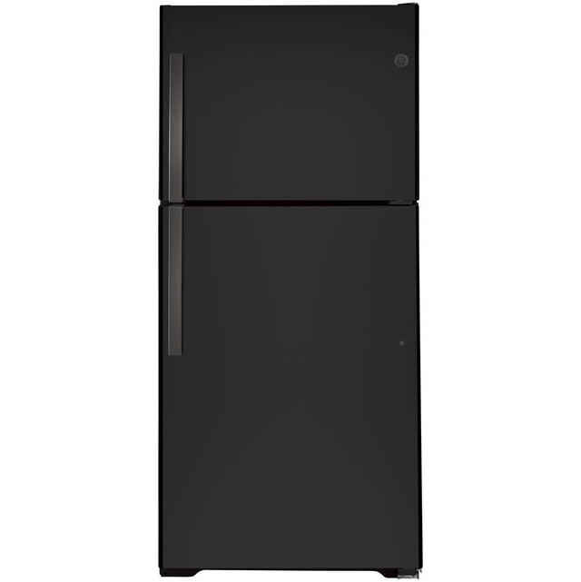 GE Appliances - GE 21.9 Cu. Ft. Top-Freezer Refrigerator - Fingerprint Resistant Black Slate