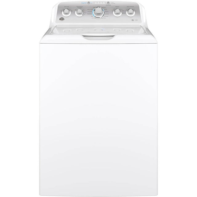 GE Appliances - GE 4.6 cu. ft. Capacity Washer with Stainless Steel Basket - White on White with Silver Backsplash