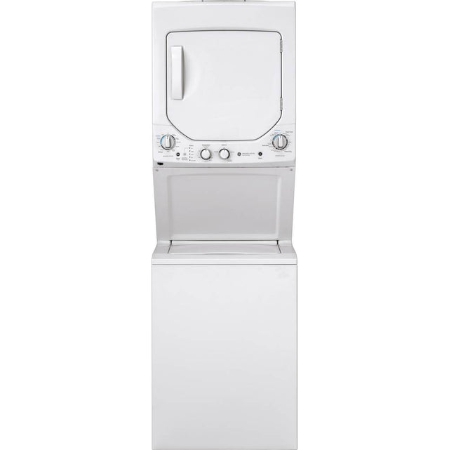 GE Appliances - GE Unitized Spacemaker 2.3 cu. ft. Capacity Washer with Stainless Steel Basket and 4.4 cu. ft. Capacity Electric Dryer - White on White