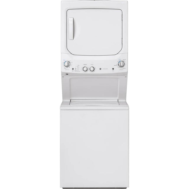 GE Appliances - GE Unitized Spacemaker 3.8 cu. ft. Capacity Washer with Stainless Steel Basket and 5.9 cu. ft. Capacity Gas Dryer - White on White