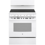 GE Appliances - 30'' Free-standing Electric Radiant Smooth Cooktop Range - White on White