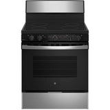 GE Appliances - 30'' Free-standing Electric Radiant Smooth Cooktop Range - Stainless Steel
