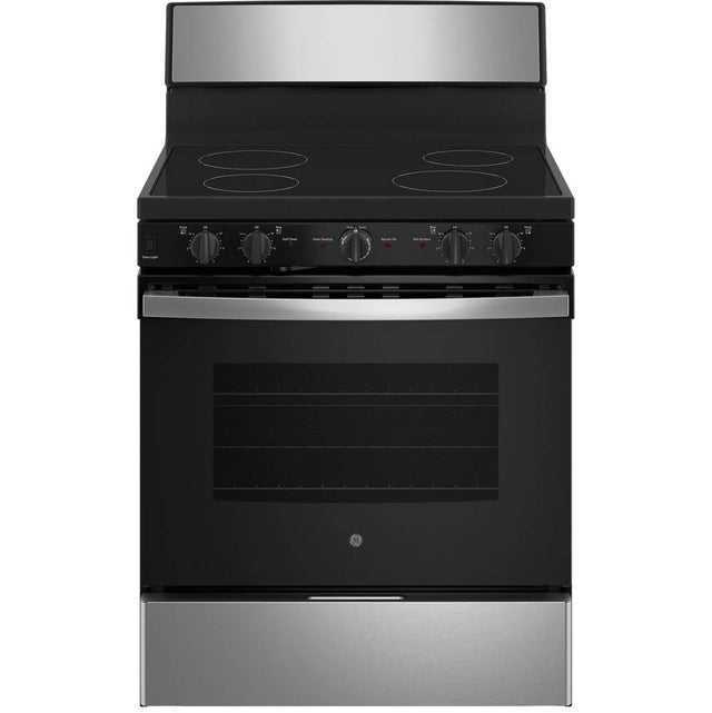GE Appliances - 30'' Free-standing Electric Radiant Smooth Cooktop Range - Stainless Steel