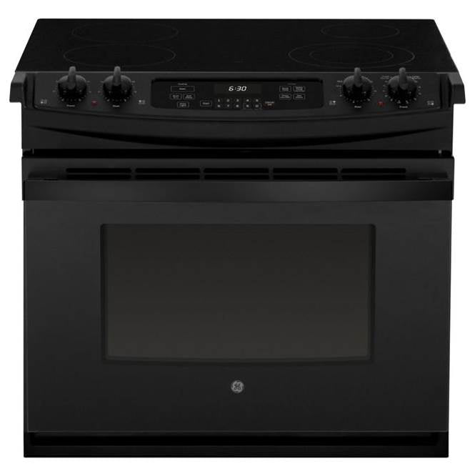 GE Appliances - 30'' Drop-In Electric Range - Black on Black