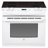 GE Appliances - 30'' Drop-In Electric Range - White on White