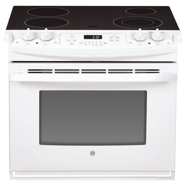 GE Appliances - 30'' Drop-In Electric Range - White on White