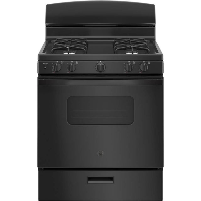 GE Appliances - GE 30'' Free-Standing Front Control Gas Range - Black