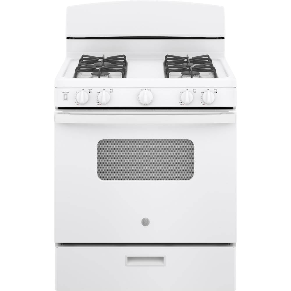 GE Appliances - GE 30'' Free-Standing Front Control Gas Range - White
