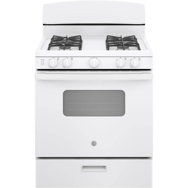 GE Appliances - GE 30'' Free-Standing Front Control Gas Range - White