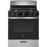GE Appliances - 30'' Free-Standing Gas Range - Stainless Steel