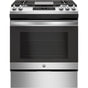 GE Appliances - GE 30'' Slide-In Front Control Gas Range - Stainless Steel