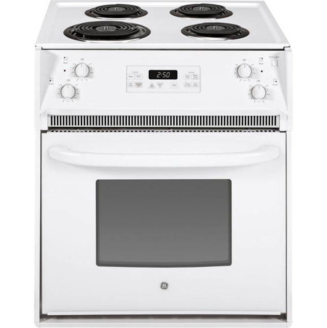 GE Appliances - 27'' Drop-In Electric Range - White on White