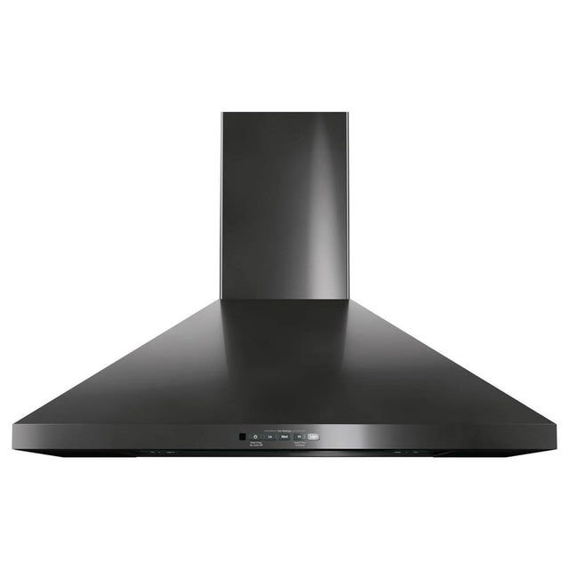 GE Appliances - GE 30'' Wall-Mount Pyramid Chimney Hood - Fingerprint Resistant Black Stainless